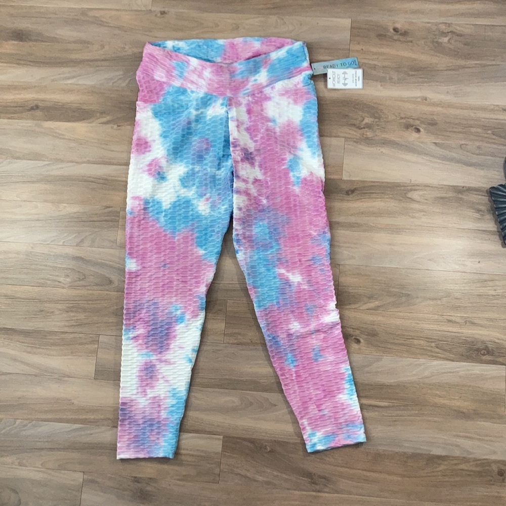 Tie dye print active wear pant w/ stretch casual 3X juniors - Picture 10 of 16
